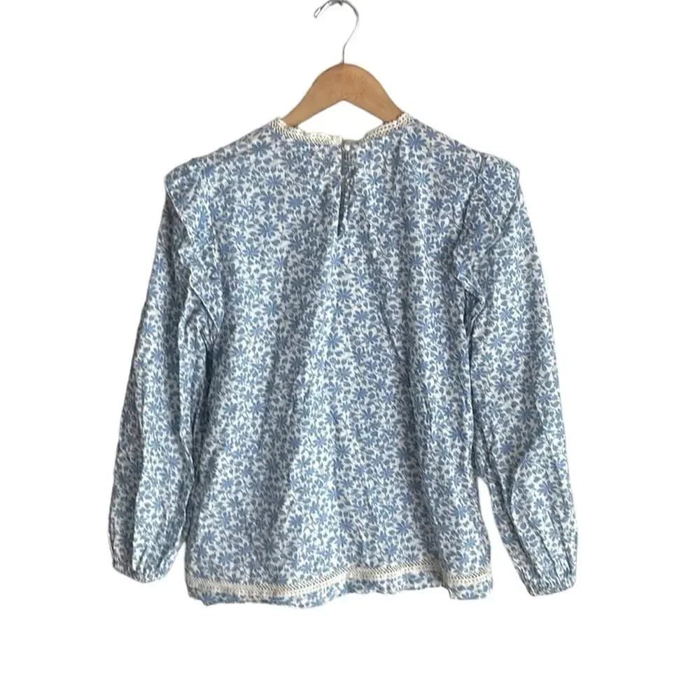 J.Crew Flutter-sleeve shirt in shadow stripe floral